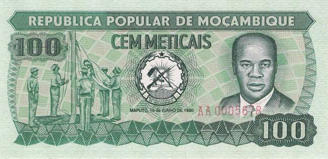 Mosambik p126 100 Meticais 1980